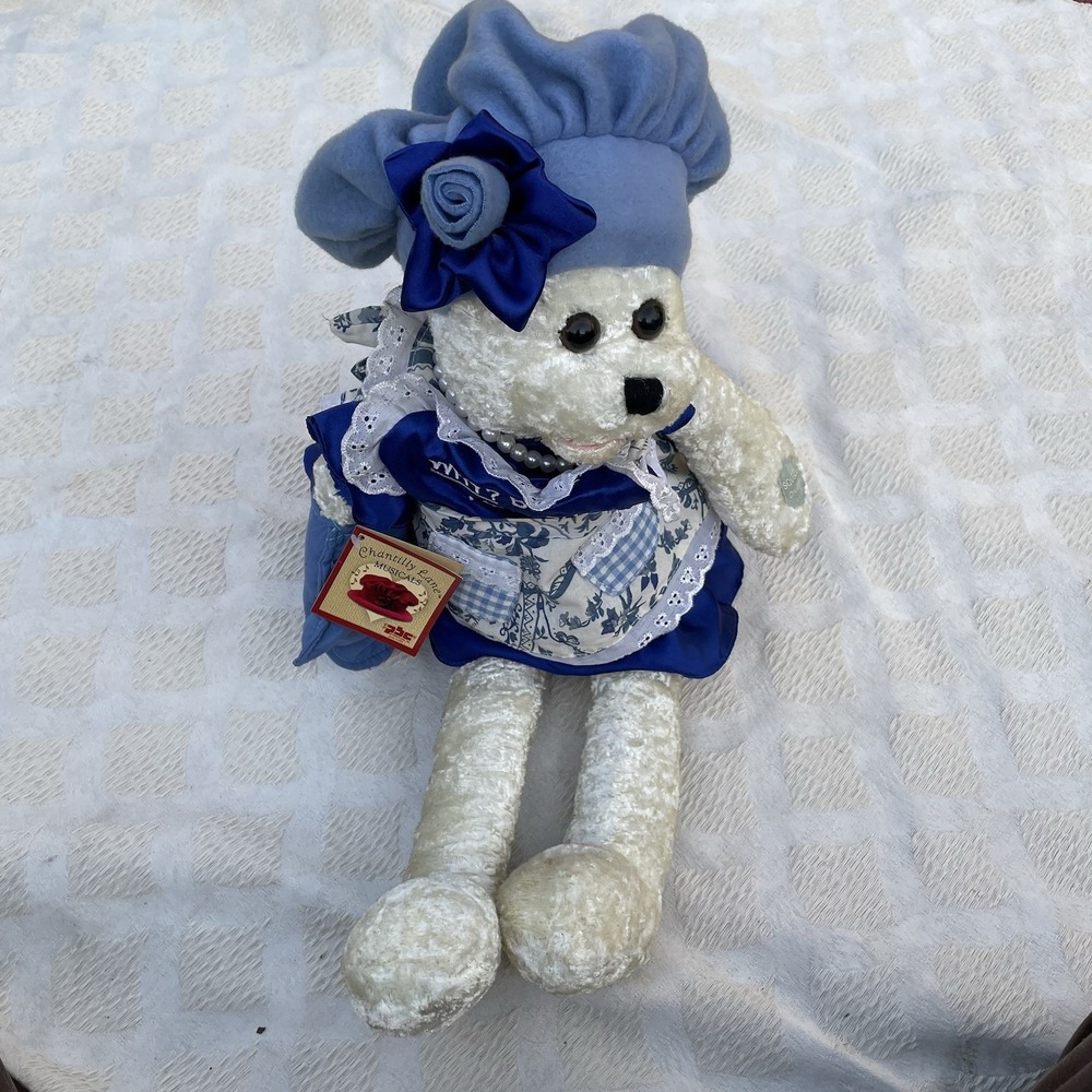 NWT Chantilly Lane Singing Plush Musical Bear Chef Why? Because I Said So WORKS